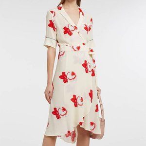 Ganni Harley Floral Print Wrap Dress